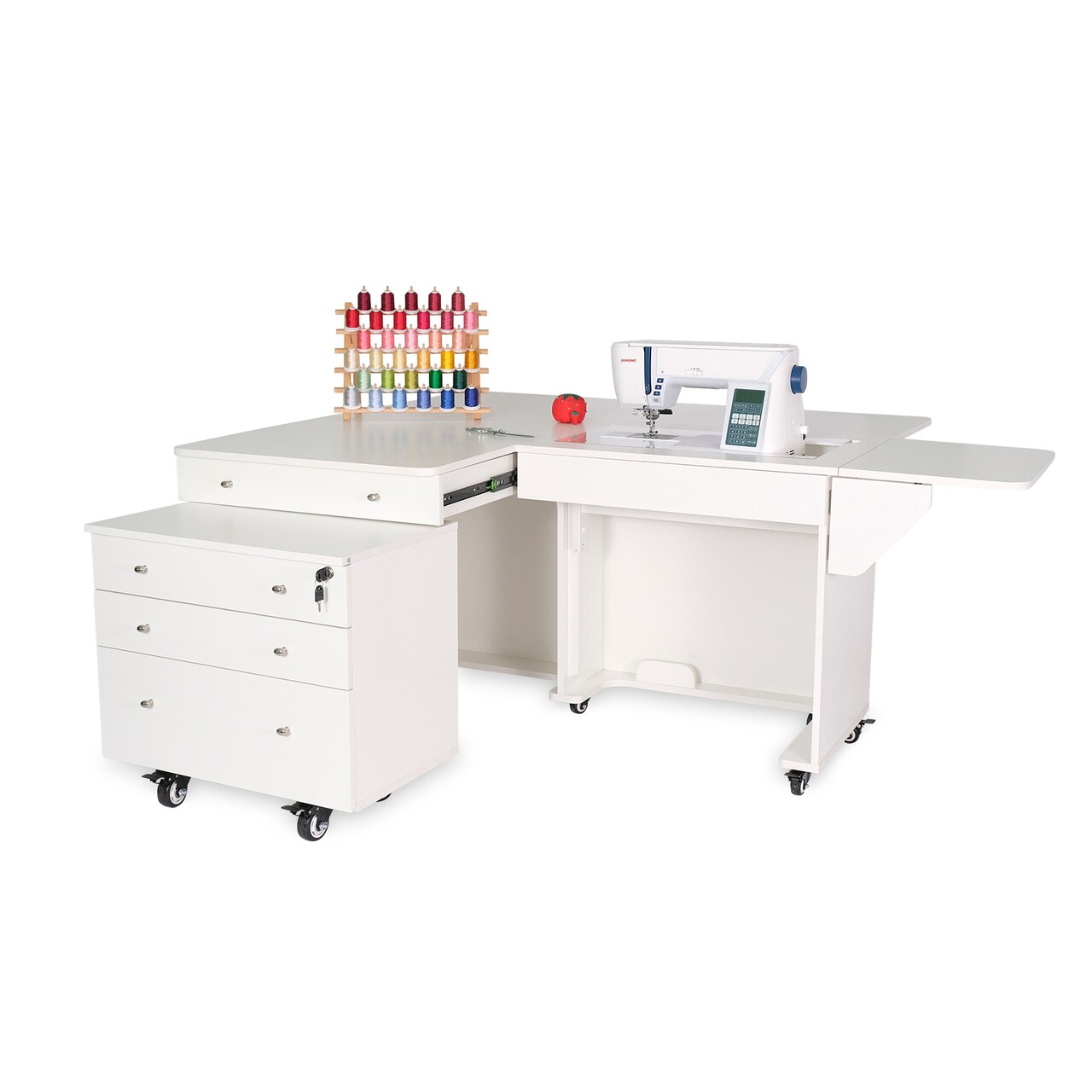Kangaroo & Joey Sewing Cabinet – Large Sewing & Quilting Machine Table with Lift, Storage Caddy and Expandable Workspace
